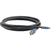 Black Kramer Electronics 10.7m HDMI cable with blue and silver connectors, HDMI Type A (Standard).