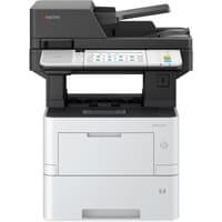 Black and white Kyocera ECOSYS MA4500ifx laser printer with touchscreen and paper tray.