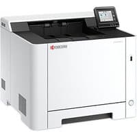 White KYOCERA ECOSYS PA2600cwx printer with touchscreen, black accents, and Wi-Fi capability.