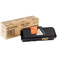 KYOCERA TK-130 black toner cartridge with rectangular shape, paired with brown branded packaging box.