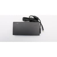 Black Lenovo 230W AC power adapter with attached power cable and rectangular design.