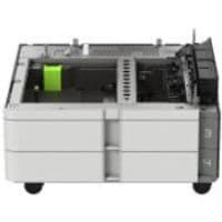 Gray Lexmark paper tray with black interior, green component, and capacity for 1100 sheets, designed for printers.