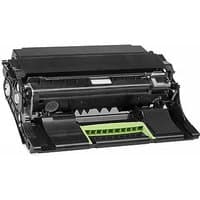 Black Lexmark 56F0Z00 imaging unit with green accents, designed for 60000 pages, compact and rectangular shape.