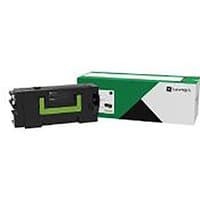 Black Lexmark 58D2X00 toner cartridge with green handle, next to green and white branded box.