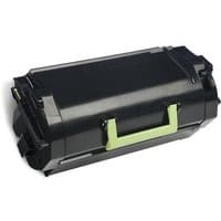 Black Lexmark 622 R toner cartridge with green handle and rectangular shape.