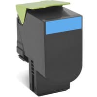 Black Lexmark 702C R toner cartridge with cyan label and green top flap.