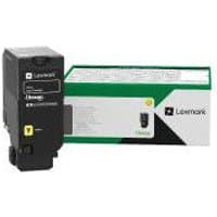Lexmark 71C2HC0 Original Cyan toner cartridge, black casing with cyan label, next to green and white box.