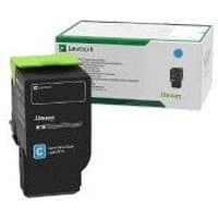 Lexmark 78C2XC0 toner cartridge, original cyan, black casing with green top, box with green and blue accents.