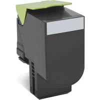 Black Lexmark 802SK toner cartridge with green top flap and rectangular label area.