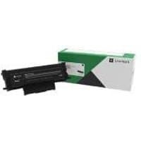 Black Lexmark B222X00 toner cartridge with green and white packaging box.