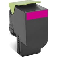 Black Lexmark XC2132 M toner cartridge with magenta label and green top flap.
