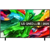 75" LG QNED85 4K Smart TV with slim black bezel, vibrant color display, and AI-enhanced features.