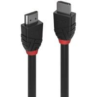 Black Lindy 2m HDMI cable with red accents, 8K60Hz support, textured connectors.