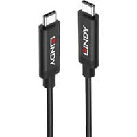 Black Lindy 5m Active USB 3.2 Gen 2 C/C Cable with red and white logo on connectors.