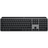 Logitech MX Keys S keyboard, black and aluminum, QWERTY UK layout, wireless with Bluetooth, designed for Mac.