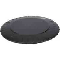 Black Manhattan wireless charging pad, round design, textured edges, includes micro-USB to USB-A cable.