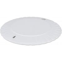 White Manhattan wireless charging pad, round design, textured edge, with micro-USB port, includes 0.5m cable.