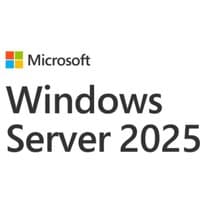 Microsoft Windows Server 2025 software package, white background with Microsoft logo and bold black text.