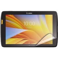 Clear Mobilis tablet screen protector on Zebra device, showing a glossy finish and precise fit.
