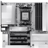 MSI AM5 PRO B850M-A WIFI PZ micro ATX motherboard, silver heatsinks, four RAM slots, and multiple PCIe slots.