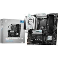 MSI B760M GAMING PLUS WIFI motherboard, black with silver accents, LGA 1700 socket, micro ATX form factor.