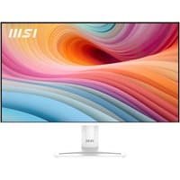 MSI Pro MP251W E2 monitor, 24.5-inch, 1920x1080 resolution, slim bezels, vibrant swirl pattern on screen, white stand.