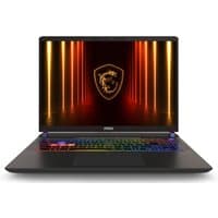 Black MSI Vector 16 laptop with RGB backlit keyboard and large 40.6" display showing MSI dragon logo.