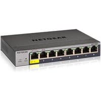Grey NETGEAR GS108T-300 managed switch with 8 Ethernet ports, LED indicators, and compact rectangular design.