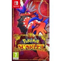 Nintendo Pokémon Scarlet game for Switch, featuring a red dragon-like creature on a vibrant red background.