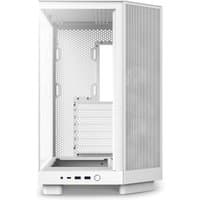 White NZXT H6 Flow RGB Midi Tower with mesh front panel, side ventilation, and multiple expansion slots.