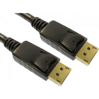 Black OEM 2 Meter Locking DisplayPort cable with gold-plated connectors and thick 28 AWG wiring.