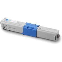 Gray OKI toner cartridge with blue accents, model 44469724, original cyan color for printers.