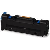 Black OKI 44848805 fuser unit with blue handles and orange label, designed for 100,000 pages.