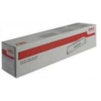 White OKI 45862822 toner cartridge box with red accents and black text detailing.