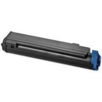 Black OKI 46490607 toner cartridge with blue cap, rectangular shape, Original Cyan.