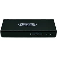 Black Origin Storage USB 3.0 docking station with two front USB ports and power button.