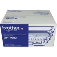 Brother DR4000 Drum Unit box, white with blue text and illustration of drum unit, "at your side" slogan.