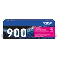 Brother TN900M Magenta Toner Cartridge in blue box with magenta label and large white "900" text.