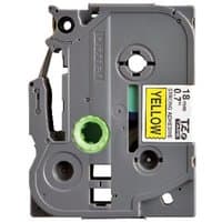 Gray Brother TZES641 tape cartridge with black text on yellow label, 18mm strong adhesive.
