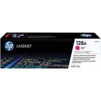 HP 128A Magenta Toner Cartridge in black box with magenta label and HP logo.