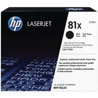 HP 81X black toner cartridge box with blue HP logo and LaserJet branding.