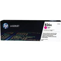 HP 826A Magenta Toner Cartridge in black box with colorful circuit design and white label.