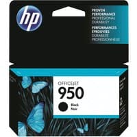 HP 950 black ink cartridge box with blue butterflies and HP logo on top.