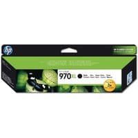 HP 970XL black ink cartridge box with green and black design, HP logo, and 9.2k page yield label.