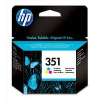 HP No.351 Colour Print Cartridge box with blue butterflies and HP logo on black and blue packaging.