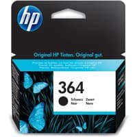 HP No. 364 black ink cartridge box with blue butterfly design and HP logo on top.