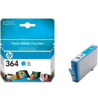 HP No. 364 magenta ink cartridge, blue and white packaging, cartridge with magenta label and HP logo.