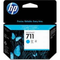 HP No. 711 Cyan Ink Cartridges 3 Pack, black box with blue butterflies and HP logo.