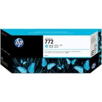 HP No.772 Light Cyan Ink Cartridge, rectangular box with blue butterfly design and HP logo.