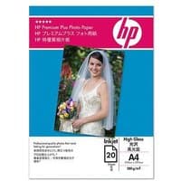 HP Premium Glossy Photo Paper, 280gsm, 10x15cm, 50 sheets, blue packaging with bride image.